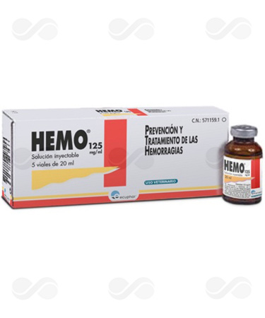 HEMO 125 MG/ML 5 x 20 ML INYECTABLE