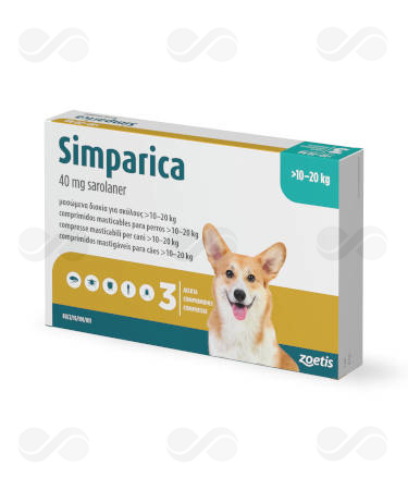 SIMPARICA 40 MG 10-20 KG 3 COMPRIMIDOS