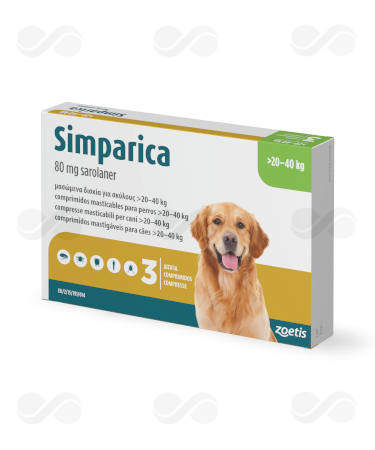 SIMPARICA 80 MG 20-40 KG 3 COMPRIMIDOS