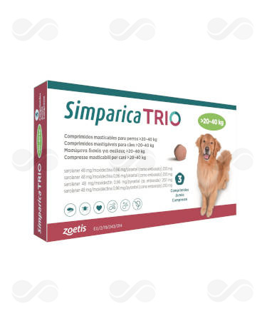 SIMPARICA TRIO 20-40 KG 3 COMPRIMIDOS
