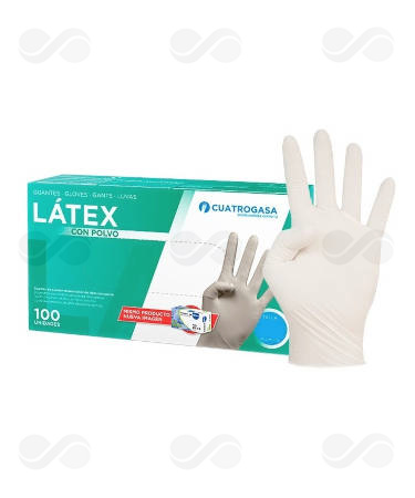 GUANTE LATEX CON POLVO TALLA M 100 UDS