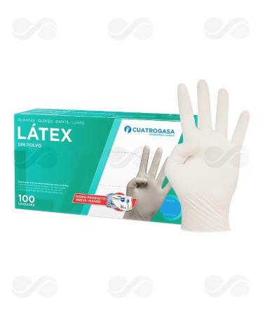 GUANTE LATEX SIN POLVO TALLA L 100 UDS