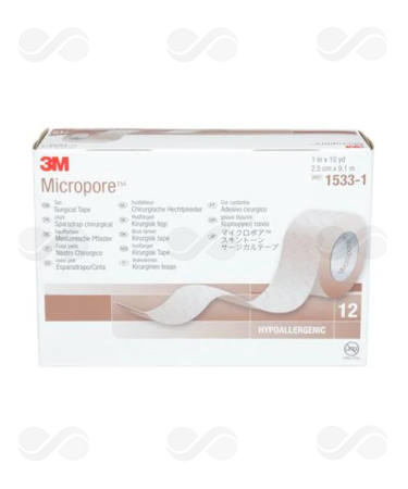 ESPARADRAPO MICROPORE 9,14 M x 2,5 CM 12 UDS