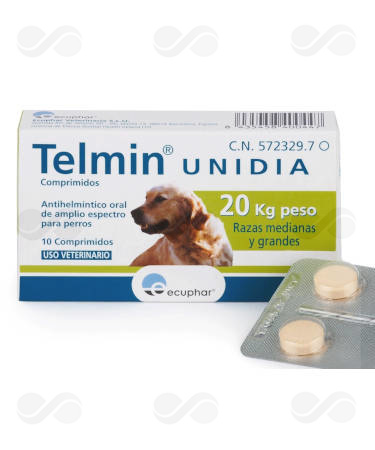 TELMIN UNIDIA 20 KG 10 COMPRIMIDOS