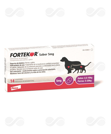 FORTEKOR 5 MG SABOR 14 COMPRIMIDOS