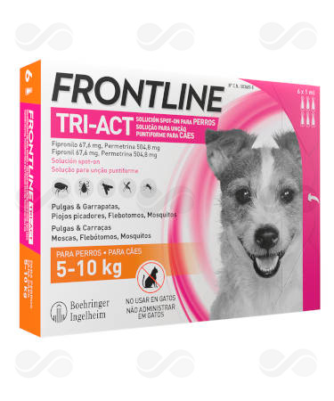 FRONTLINE TRI-ACT 5-10 KG 6 PIPETAS