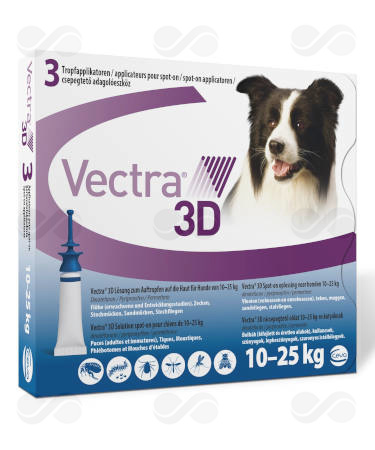 VECTRA 3D DOG 10-25 KG 3 PIPETAS