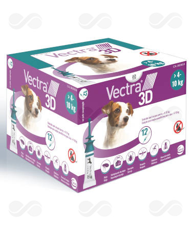 VECTRA 3D DOG 4-10 KG 12 PIPETAS