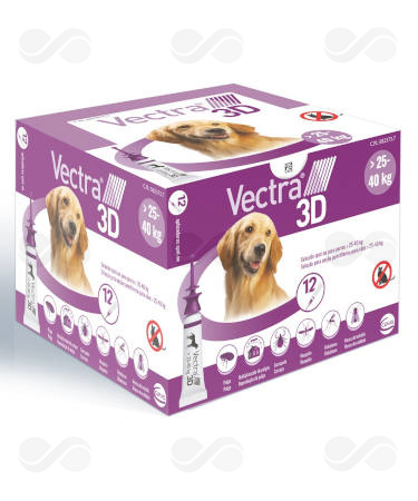 VECTRA 3D DOG 25-40 KG 12 PIPETAS