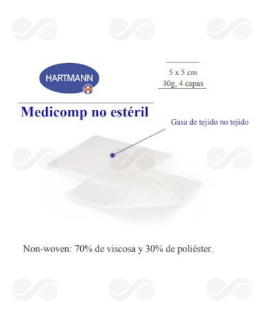 MEDICOMP 30 GR NO ESTERIL 5 x 5 CM 100 UDS