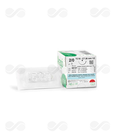 SEDA NEGRA 2/0 TC16 26 MM 75 CM 12 UDS