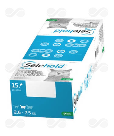 SELEHOLD 45 MG GATO 2,6-7,5 KG 15 PIP