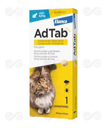 ADTAB 48 MG 1 COMP MASTICABLE GATOS >2-8 KG