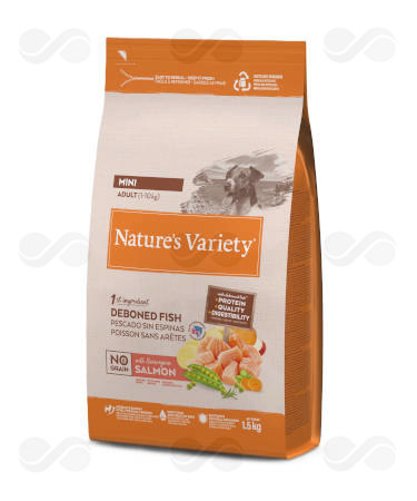 NV DOG NO GRAIN MINI ADULT SALMON 1,5 KG PVP 13,95