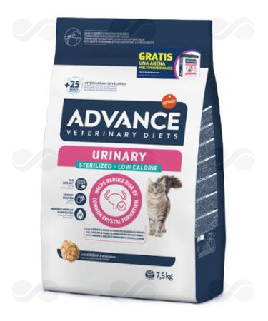 AVET CAT URINARY LOW CAL STERILIZED 7,5 KG + ARENA