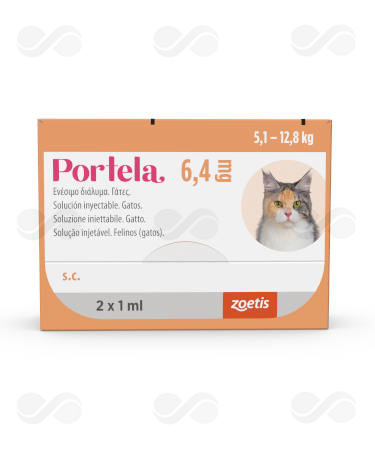 PORTELA 6,4 MG INYEC 2 VIALES GATO